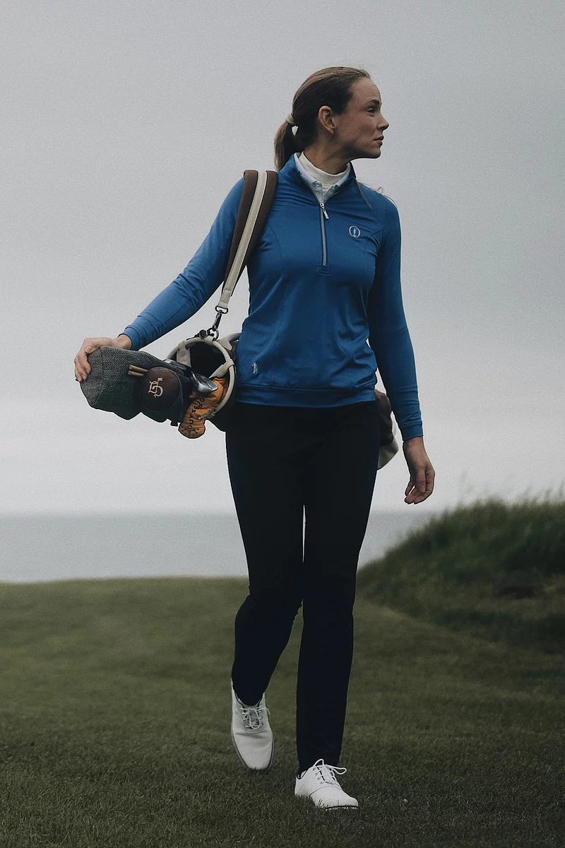 The Open Ladies Quarter Zip Lightweight Shaped Panel Performance Golf Midlayer