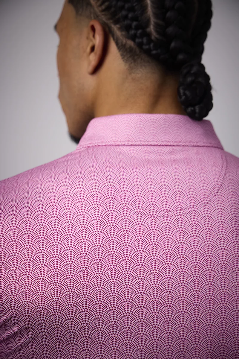 Mens Micro Fan Print Performance Golf Shirt