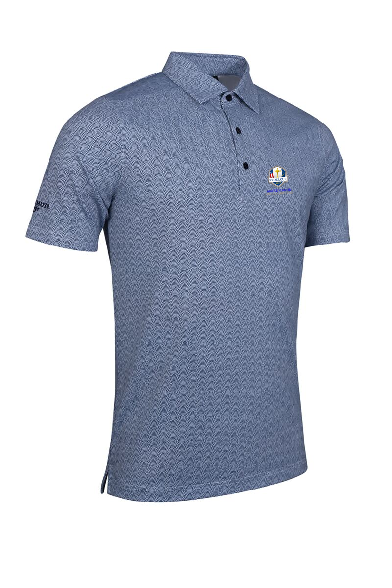 Official Ryder Cup 2027 Mens Micro Fan Print Performance Golf Shirt Official Ryder Cup 2027 Mens Micro Fan Print Performance Golf Shirt