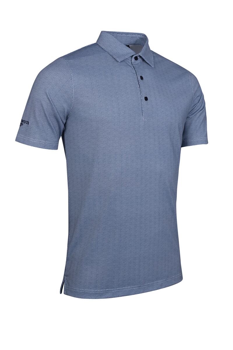 Mens Micro Fan Print Performance Golf Shirt Mens Micro Fan Print Performance Golf Shirt