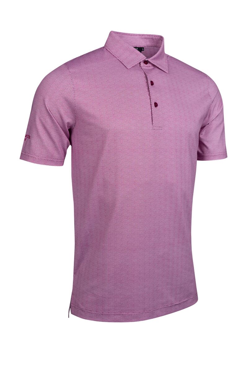 Mens Micro Fan Print Performance Golf Shirt