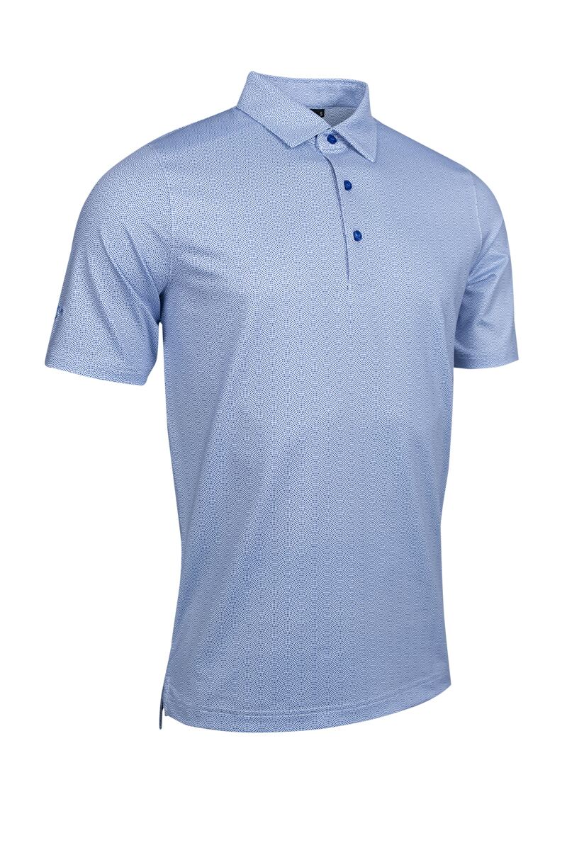 Mens Micro Fan Print Performance Golf Shirt