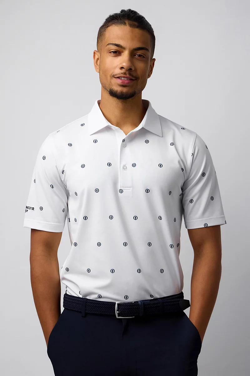 Mens The Open Trophy Print Performance Golf Shirt Mens The Open Trophy Print Performance Golf Shirt