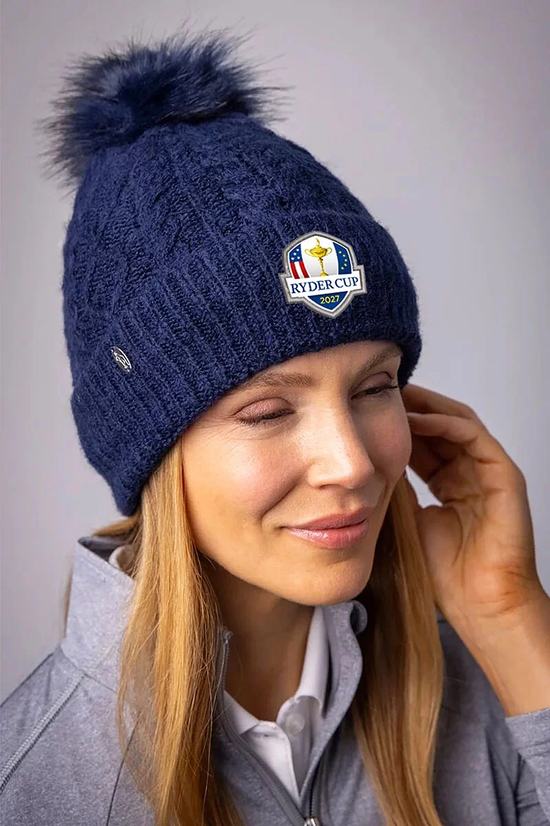 Official Ryder Cup 2027 Ladies Thermal Lined Faux Fur Bobble Hat Official Ryder Cup 2027 Ladies Thermal Lined Faux Fur Bobble Hat