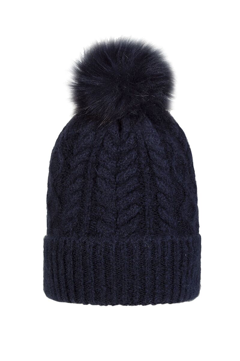 Ladies Thermal Lined Faux Fur Bobble Hat