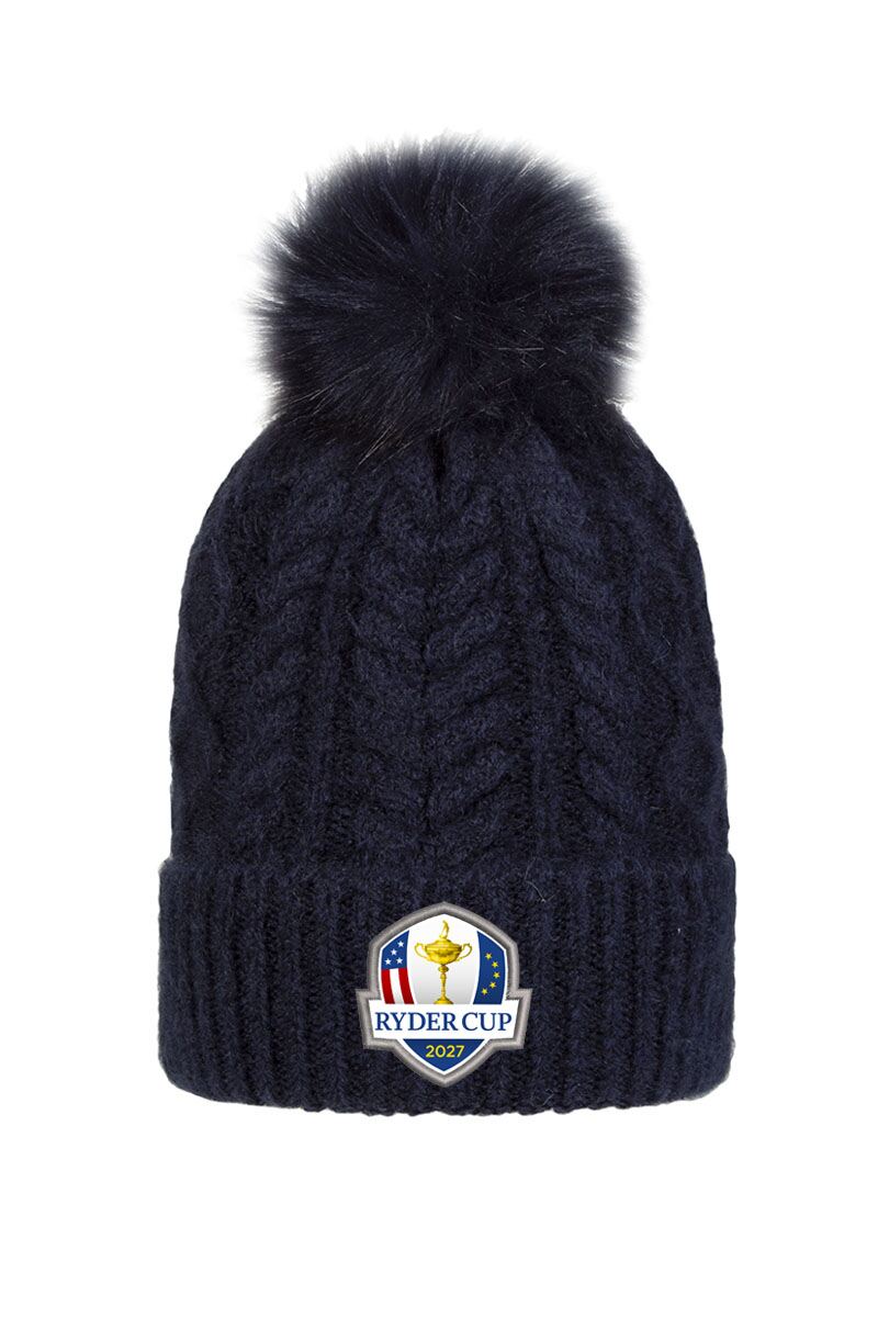 Official Ryder Cup 2027 Ladies Thermal Lined Faux Fur Bobble Hat