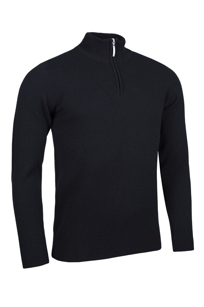 Mens Quarter Zip Lambswool Midweight Golf Sweater