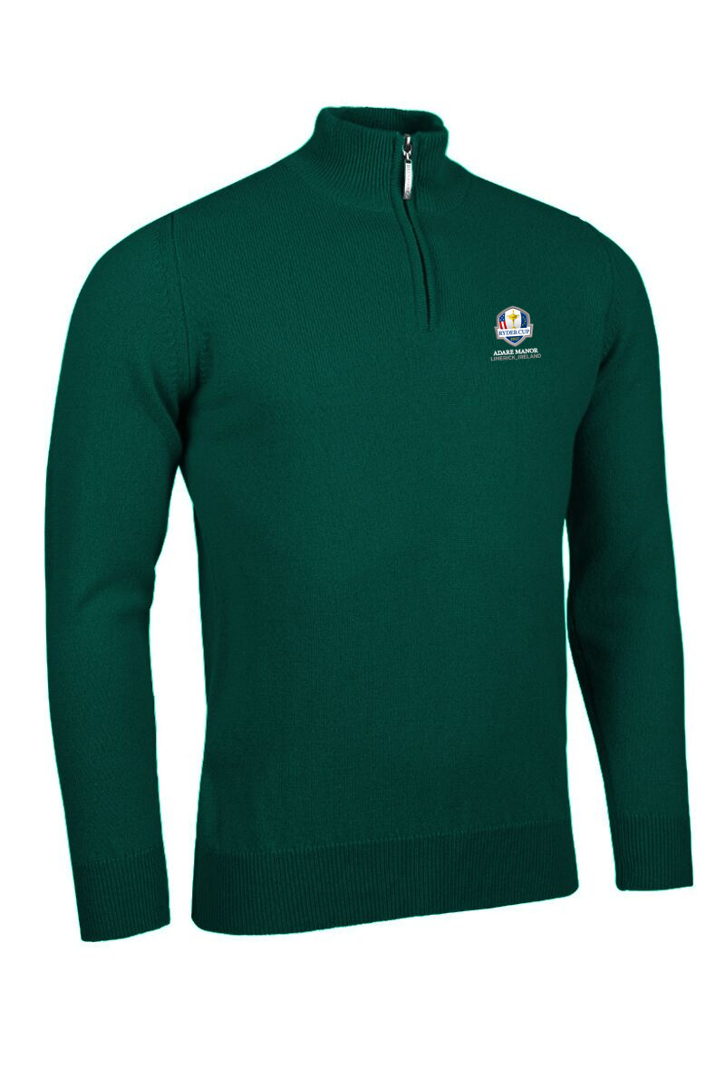 Official Ryder Cup 2027 Mens Quarter Zip Lambswool Midweight Golf Sweater