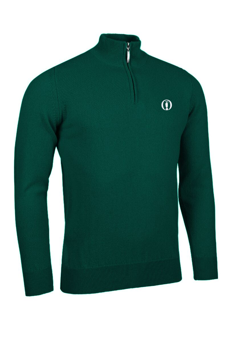 The Open Mens Quarter Zip Lambswool Midweight Golf Sweater