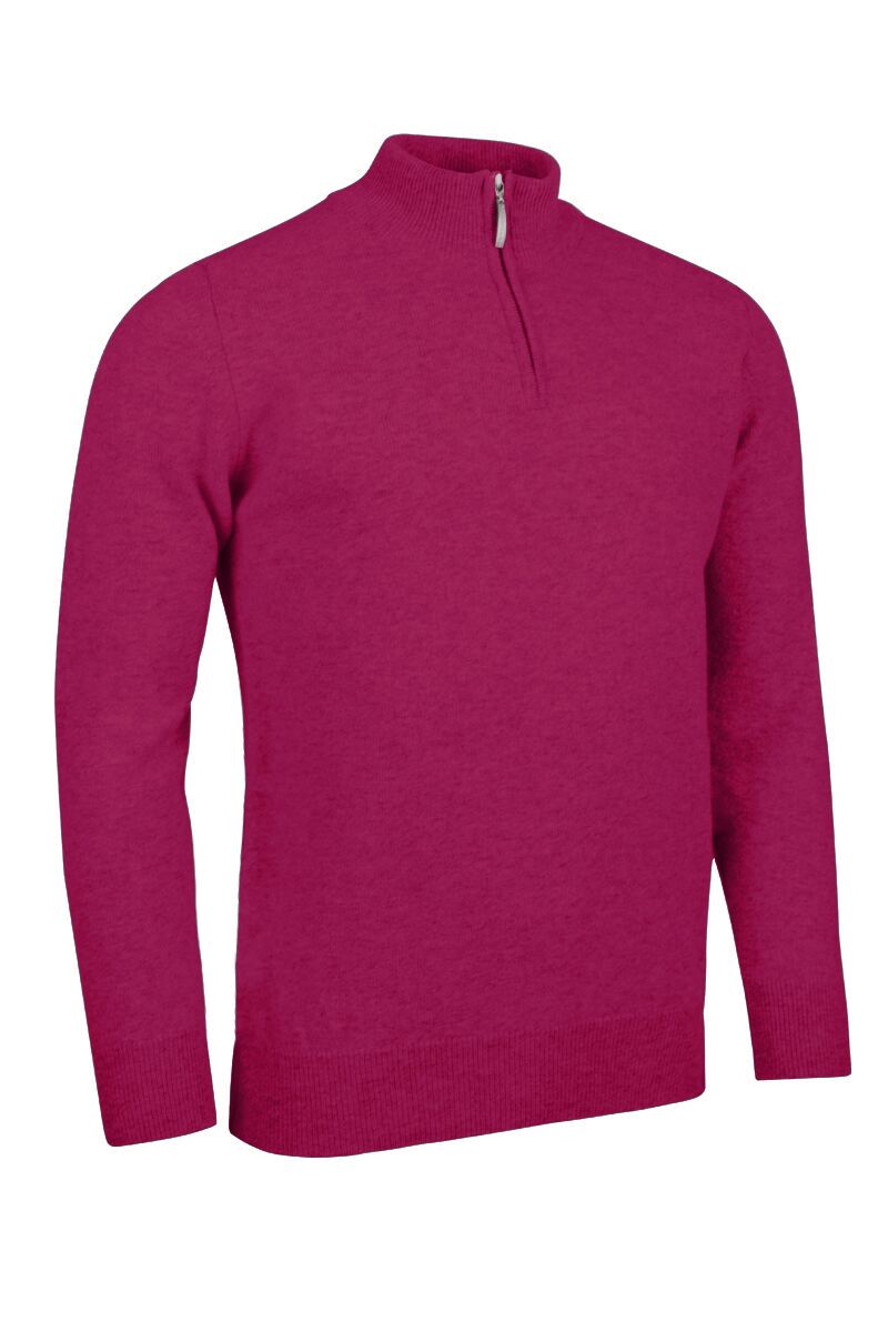 Mens Quarter Zip Lambswool Midweight Golf Sweater