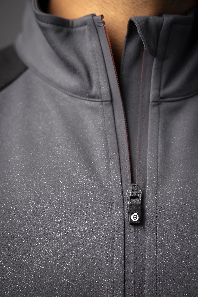 Mens Quarter Zip Contrast Sleeve Panel Showerproof Golf Midlayer Mens Quarter Zip Contrast Sleeve Panel Showerproof Golf Midlayer
