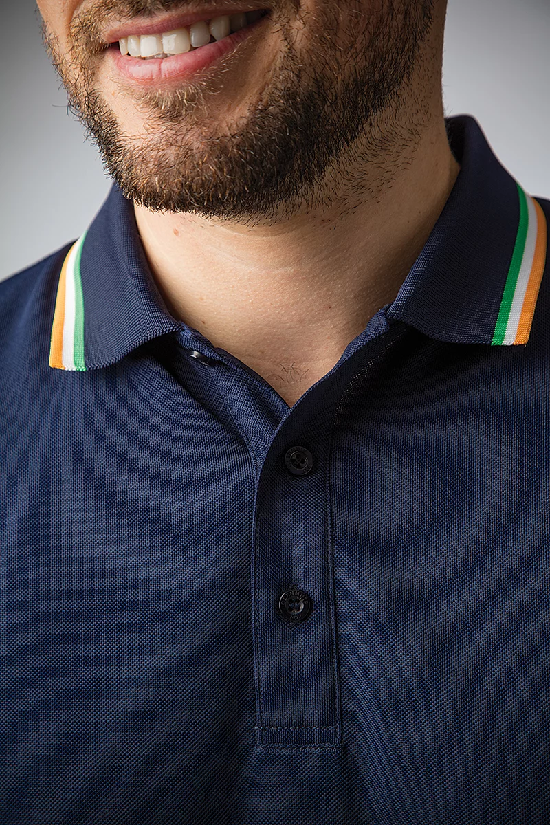 The Open Mens Irish Flag Performance Golf Polo Shirt The Open Mens Irish Flag Performance Golf Polo Shirt