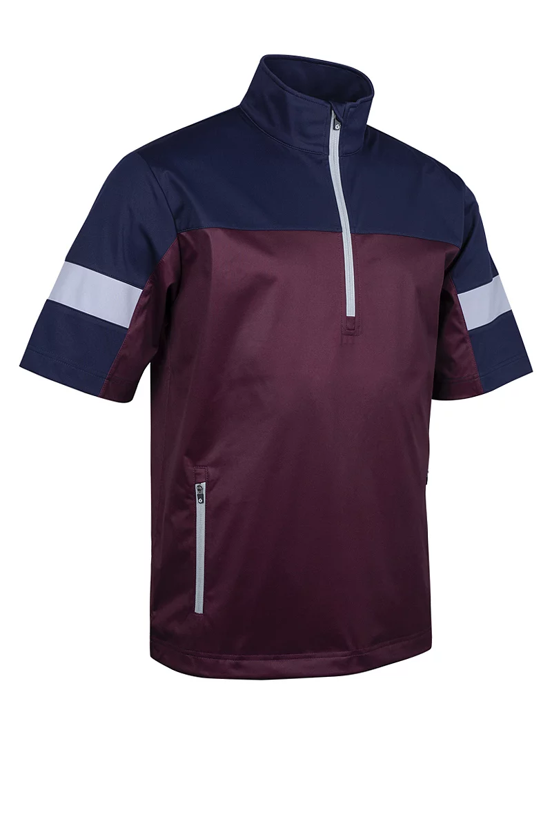 Quarter Zip Block Half Sleeve Showerproof Golf Windshirt Sale