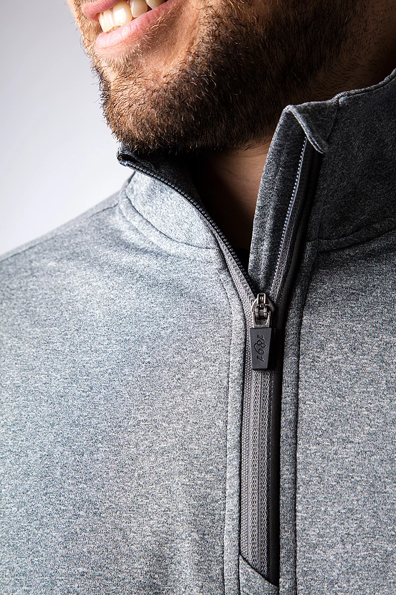 Mens Quarter Zip Contrast Rib Performance Midweight Golf Midlayer Sale