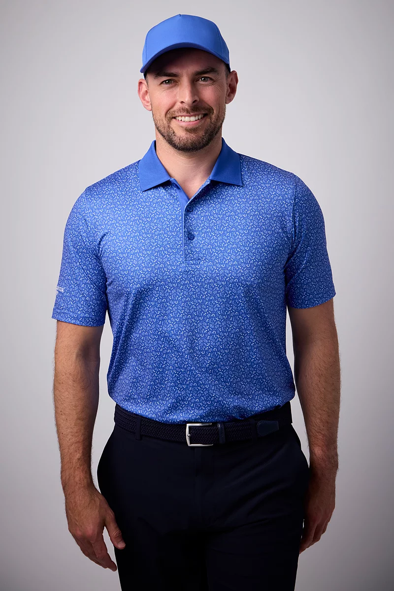 Mens Printed Performance Golf Shirt