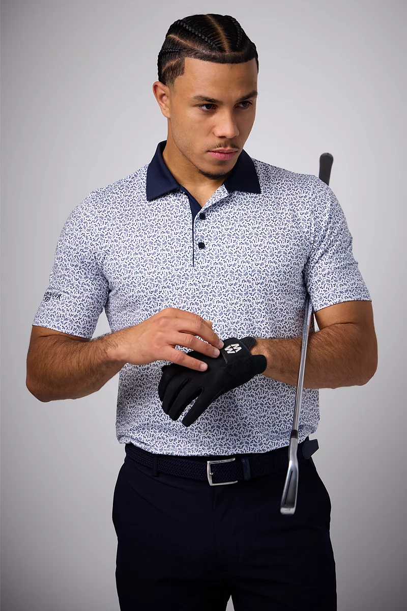 Mens Printed Performance Golf Shirt