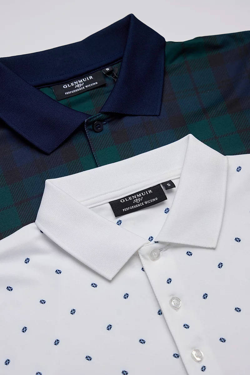 Mens Printed Performance Golf Shirt