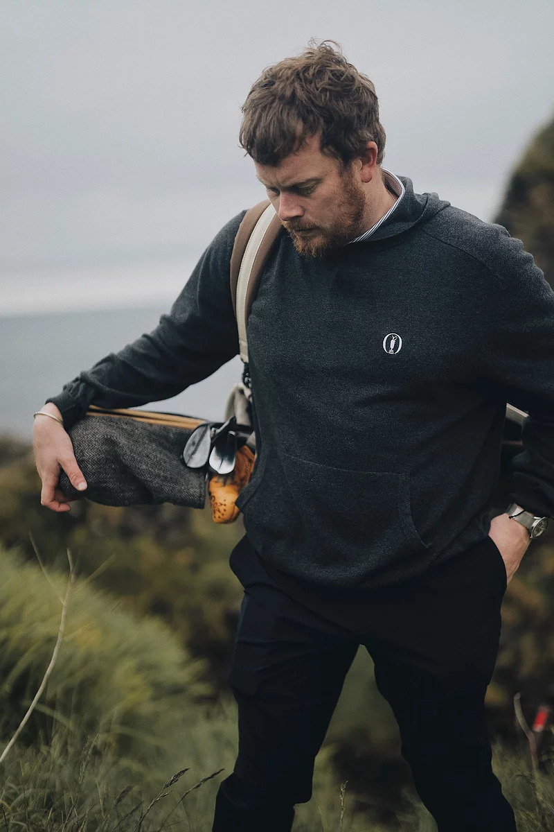 The Open Mens Saddle Sleeve Lightweight Touch of Cashmere Golf Hoodie