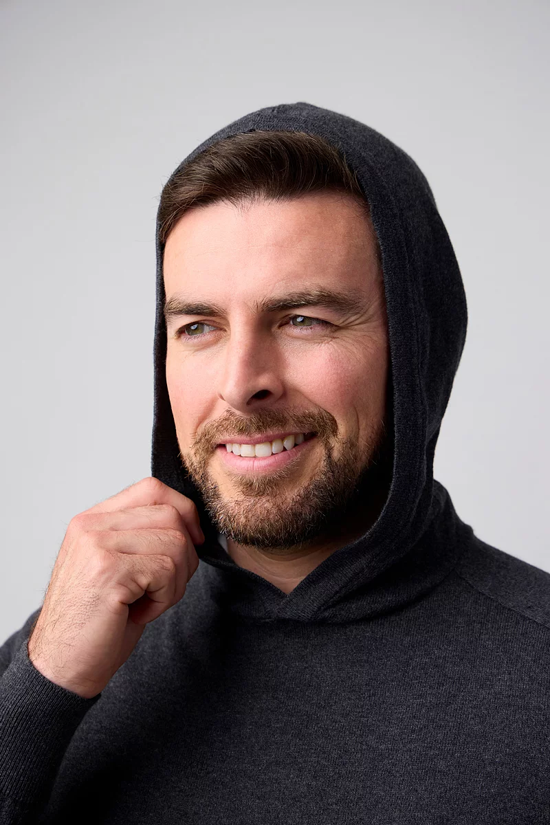 Mens Saddle Sleeve Touch of Cashmere Midweight Golf Hoodie Mens Saddle Sleeve Touch of Cashmere Midweight Golf Hoodie