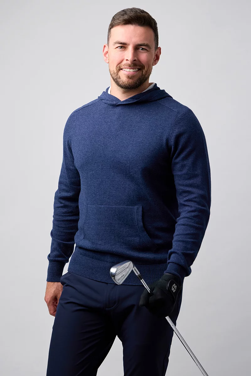 The Open Mens Saddle Sleeve Lightweight Touch of Cashmere Golf Hoodie