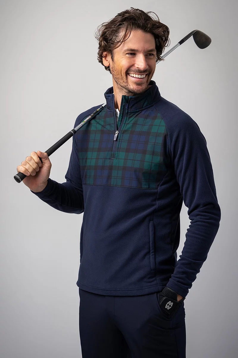 Mens Quarter Zip Fleece Hybrid Performance Midweight Golf Midlayer Mens Quarter Zip Fleece Hybrid Performance Midweight Golf Midlayer