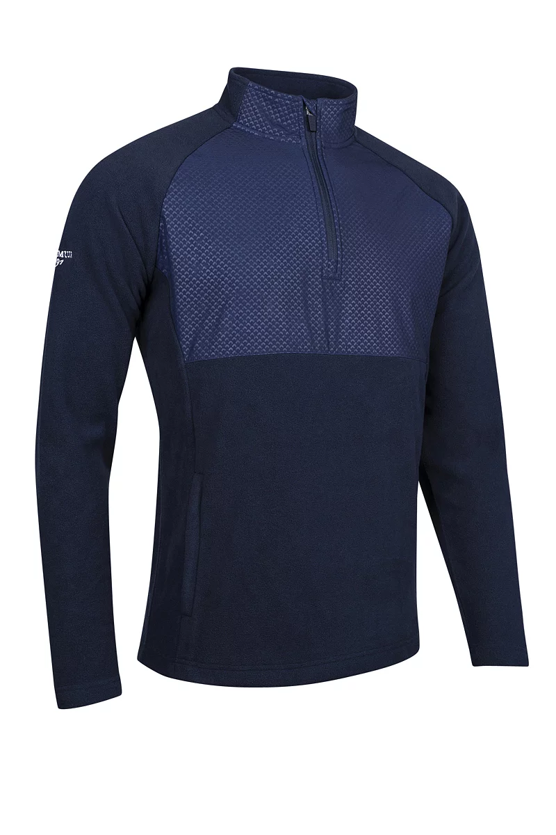 Mens Quarter Zip Fleece Hybrid Performance Midweight Golf Midlayer Sale Navy Munro Print S