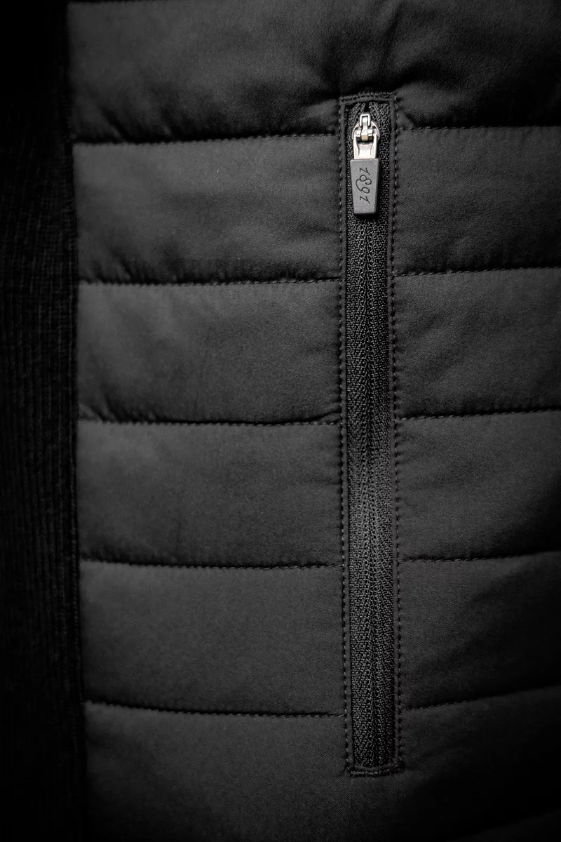 Official Ryder Cup 2027 Mens Full Zip Knitted Rib Hybrid Padded Golf Jacket Official Ryder Cup 2027 Mens Full Zip Knitted Rib Hybrid Padded Golf Jacket