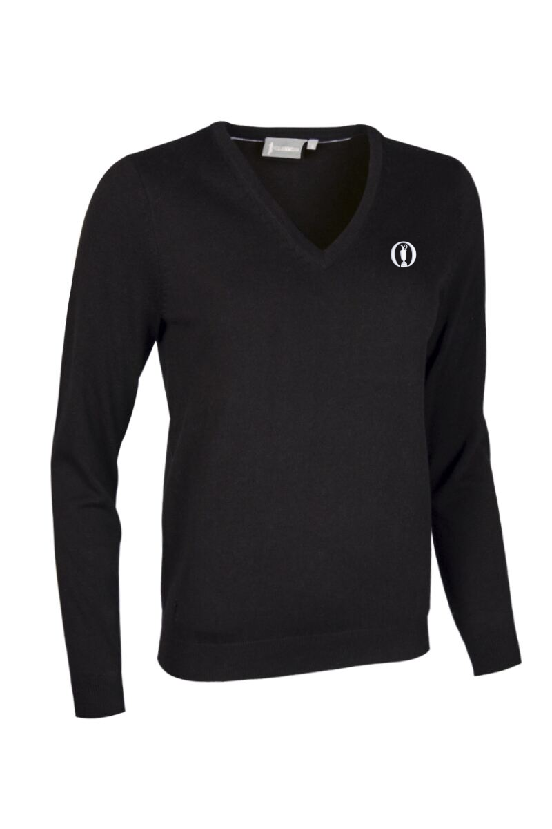 The Open Ladies V Neck Cotton Lightweight Golf Sweater