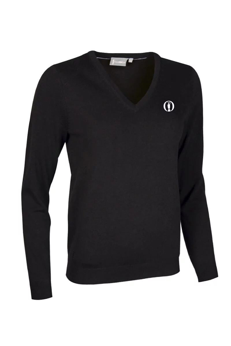 Official Ryder Cup 2027 Ladies V Neck Cotton Lightweight Golf Sweater Black XXL