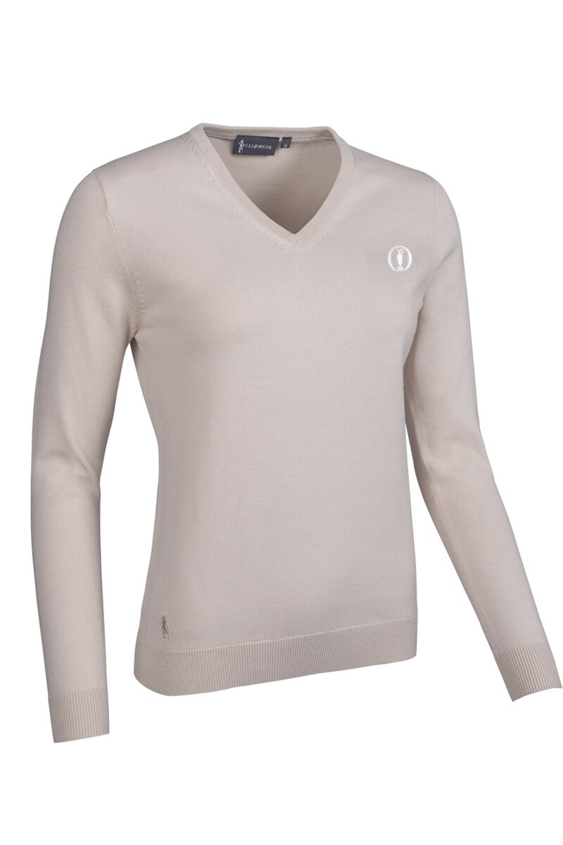The Open Ladies V Neck Cotton Lightweight Golf Sweater