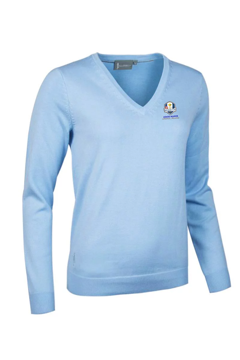 Official Ryder Cup 2027 Ladies V Neck Cotton Lightweight Golf Sweater Paradise XL