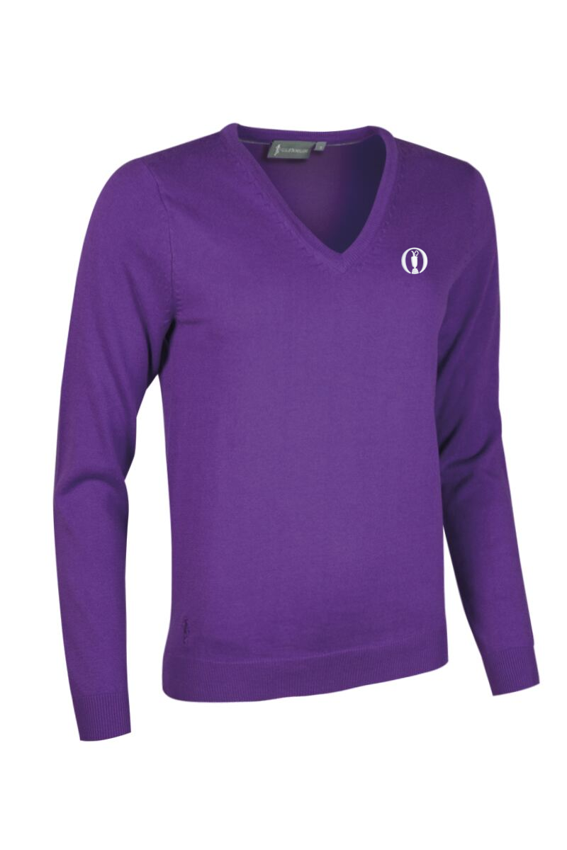 The Open Ladies V Neck Cotton Lightweight Golf Sweater