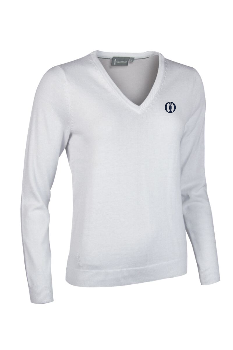The Open Ladies V Neck Cotton Lightweight Golf Sweater