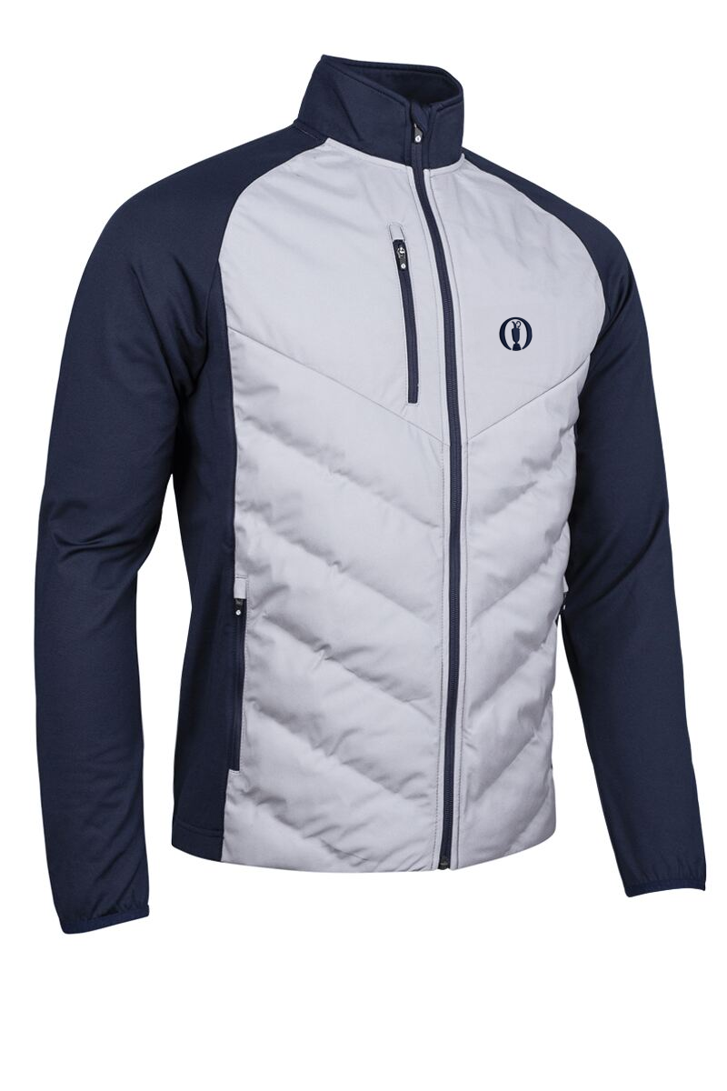 The Open Mens Padded Bonded Thermal Golf Jacket Silver/Navy XL