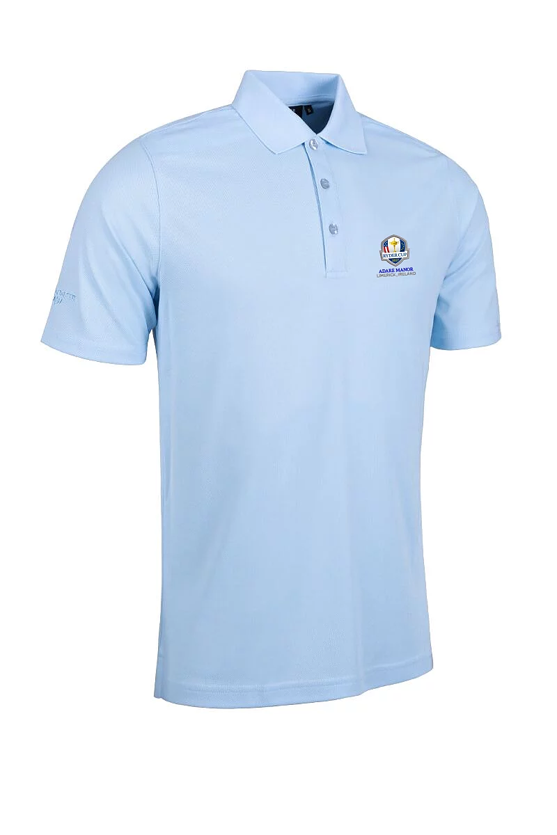 Official Ryder Cup 2027 Mens Performance Pique Golf Polo Shirt Paradise L