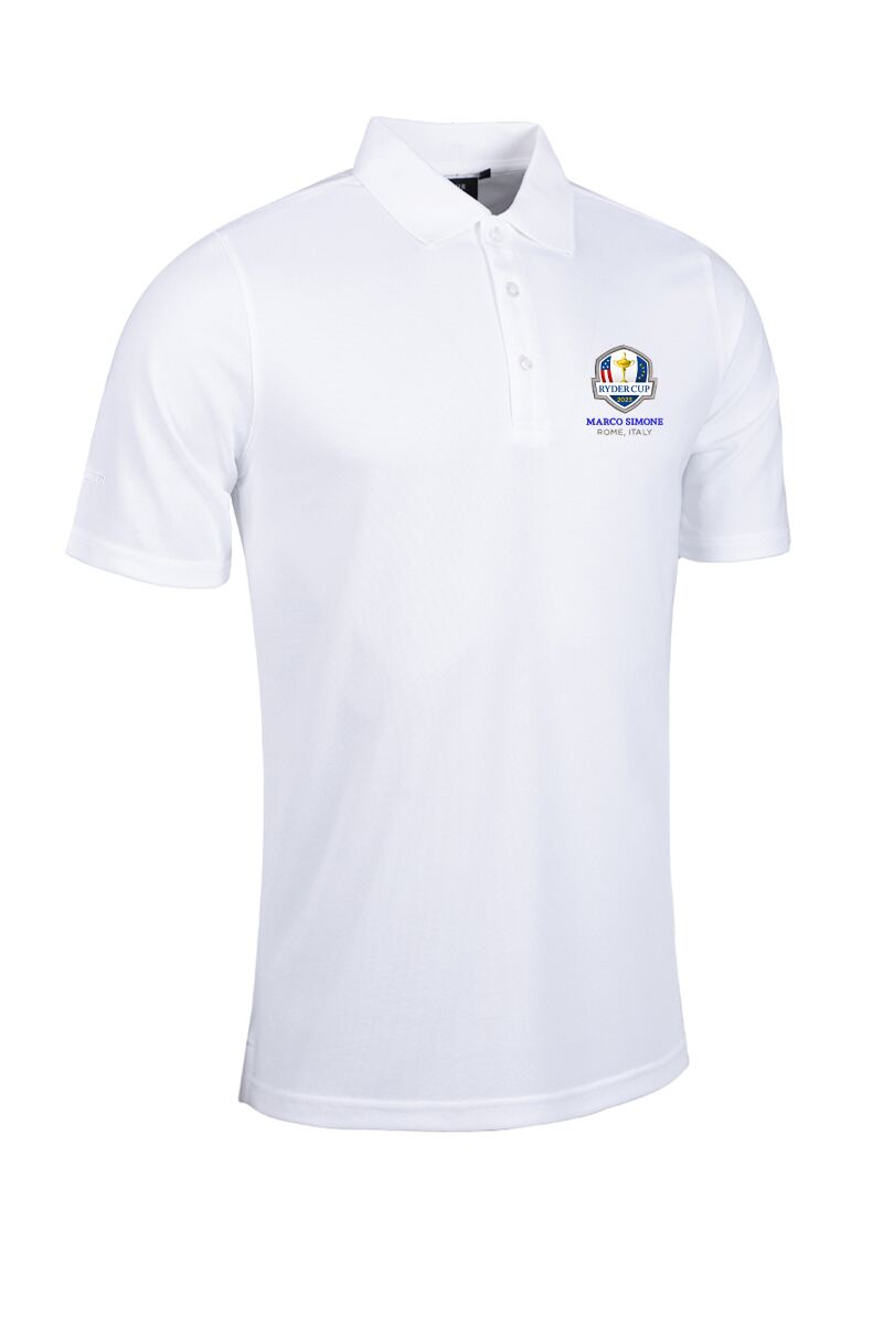 Official Ryder Cup 2025 Mens Performance Pique Golf Polo Shirt White XL