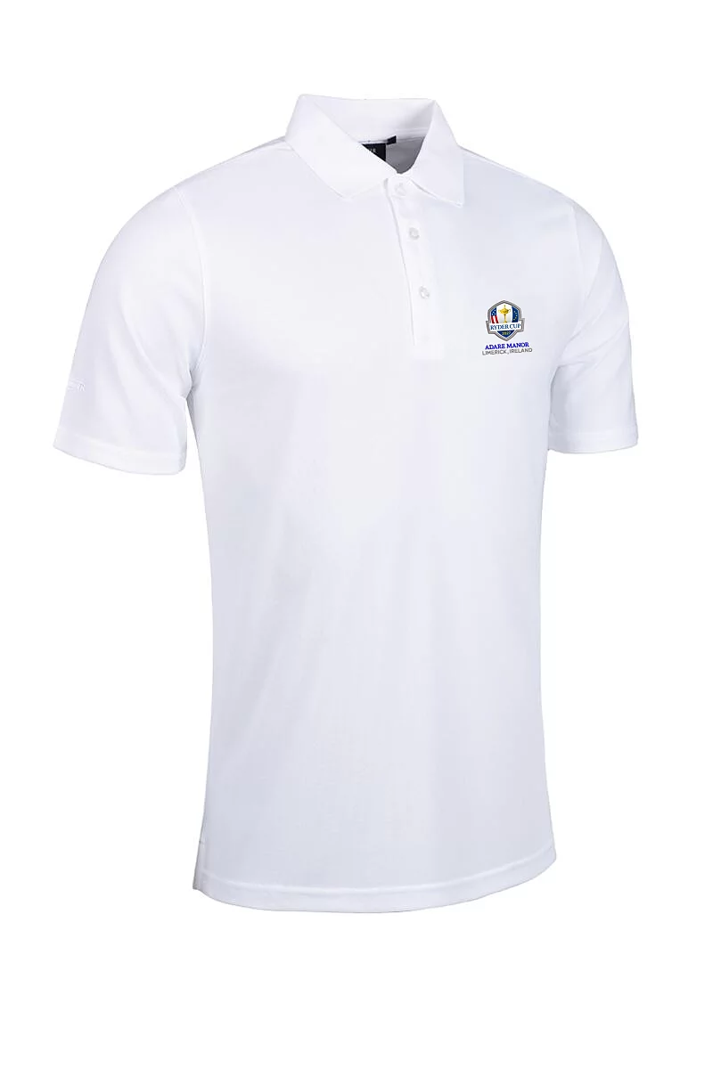 Official Ryder Cup 2027 Mens Performance Pique Golf Polo Shirt White XXXL