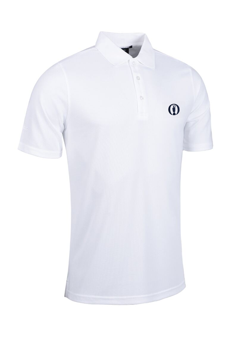 The Open Mens Performance Pique Golf Polo Shirt White XXS
