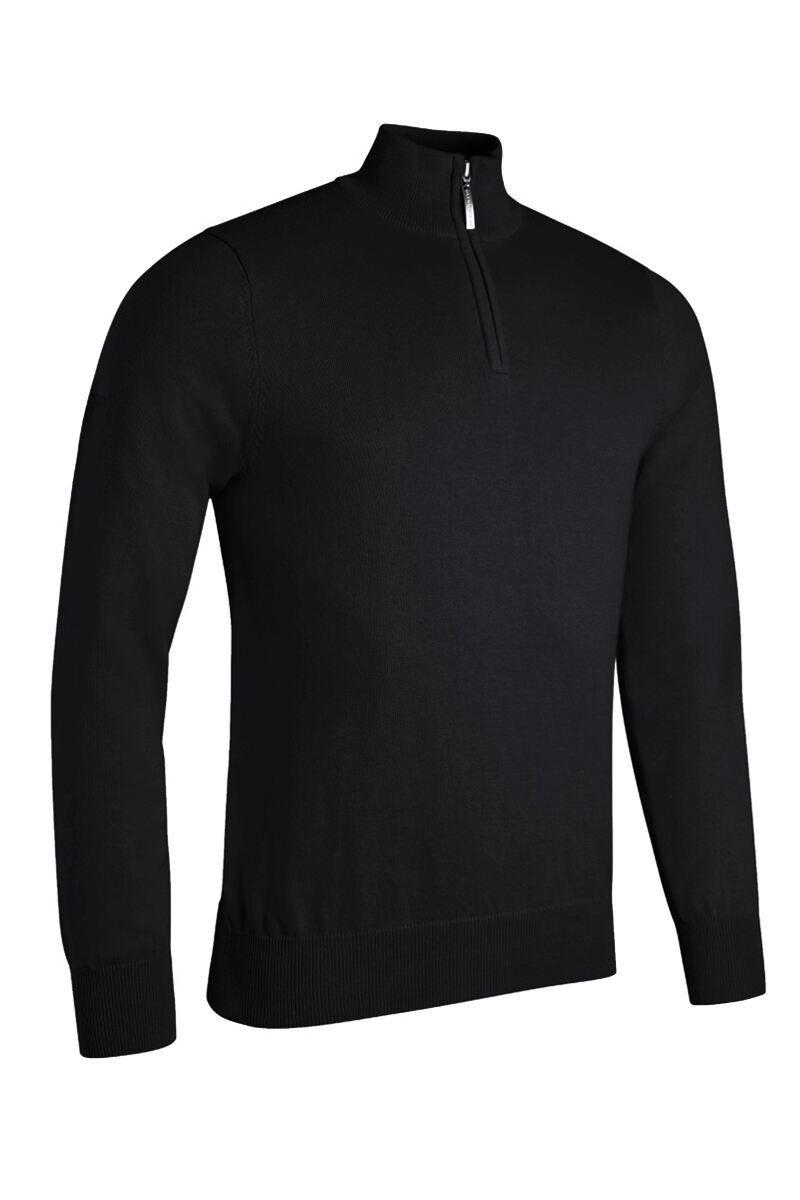 Mens Quarter Zip Cotton Lightweight Golf Sweater