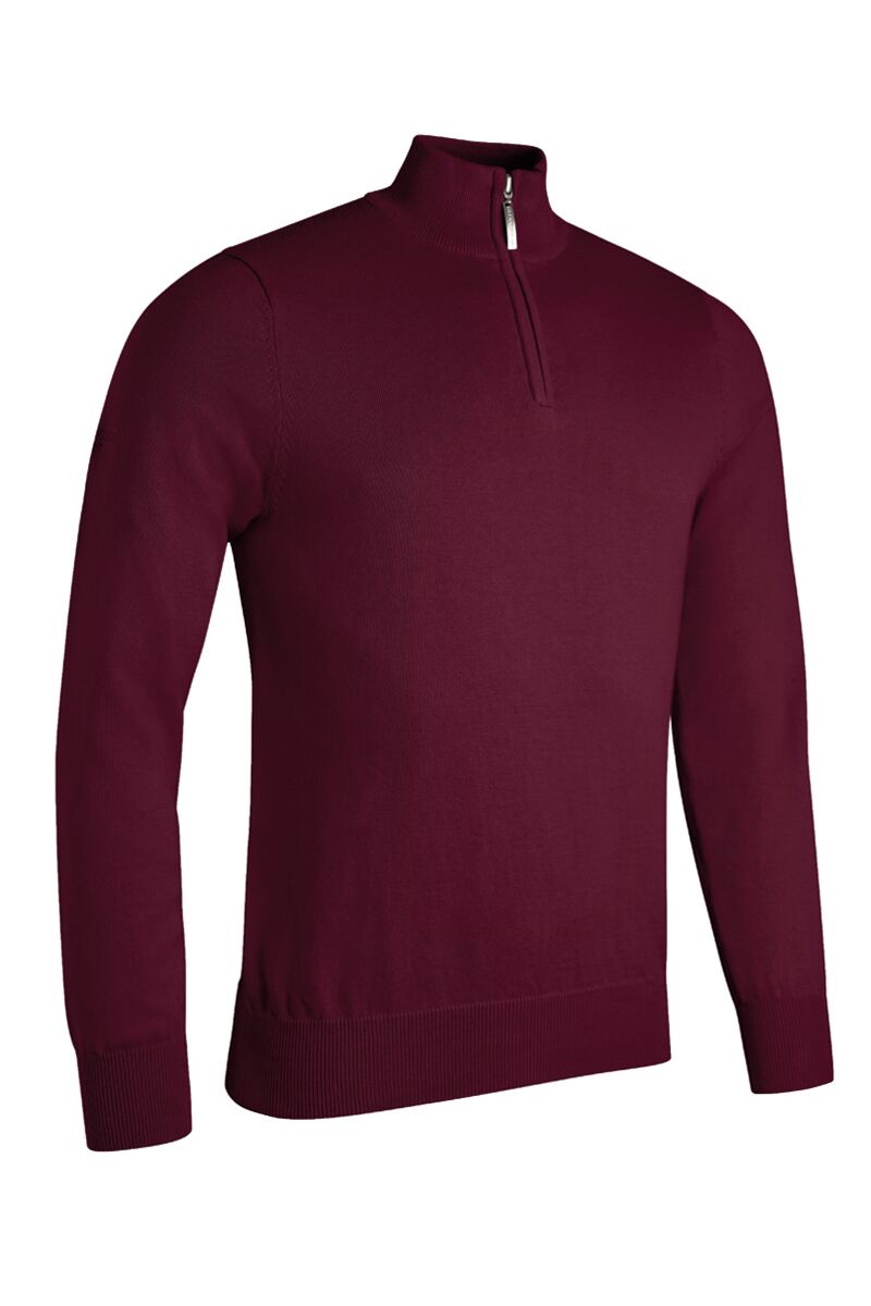 Mens Quarter Zip Cotton Lightweight Golf Sweater