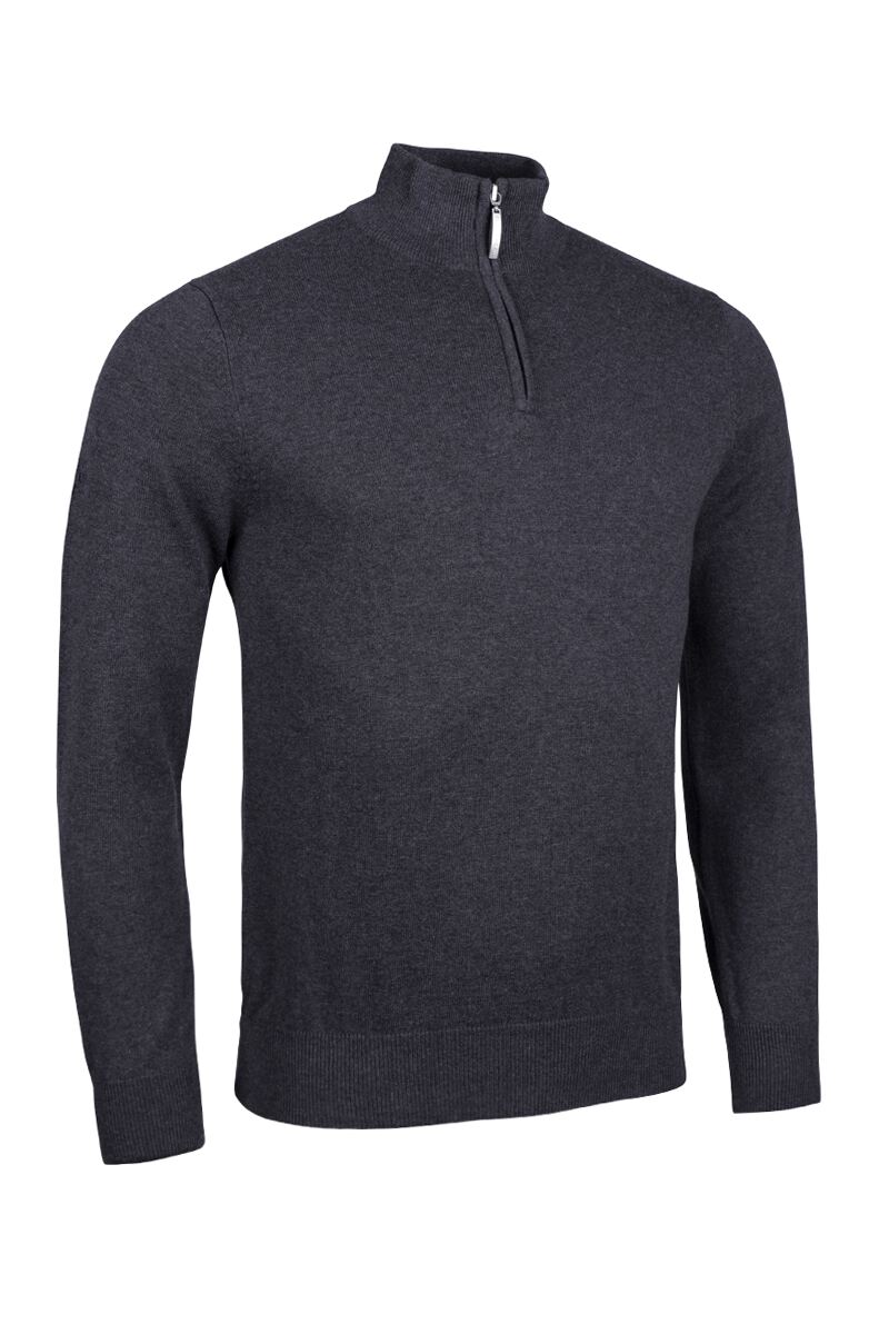 Mens Quarter Zip Cotton Lightweight Golf Sweater