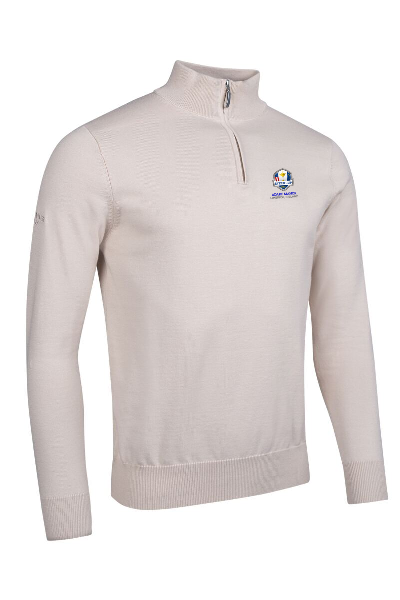 Official Ryder Cup 2027 Mens Quarter Zip Lightweight Cotton Golf Sweater
