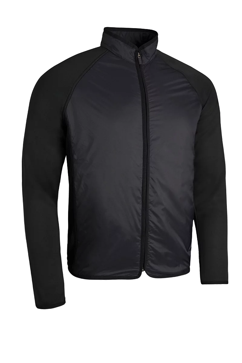 Glenmuir Mens Full Zip Rib Padded Hybrid Golf Jacket Sale Black S