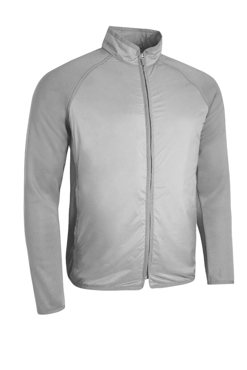 Mens Zip Front Rib Padded Hybrid Golf Jacket Light Grey XXL