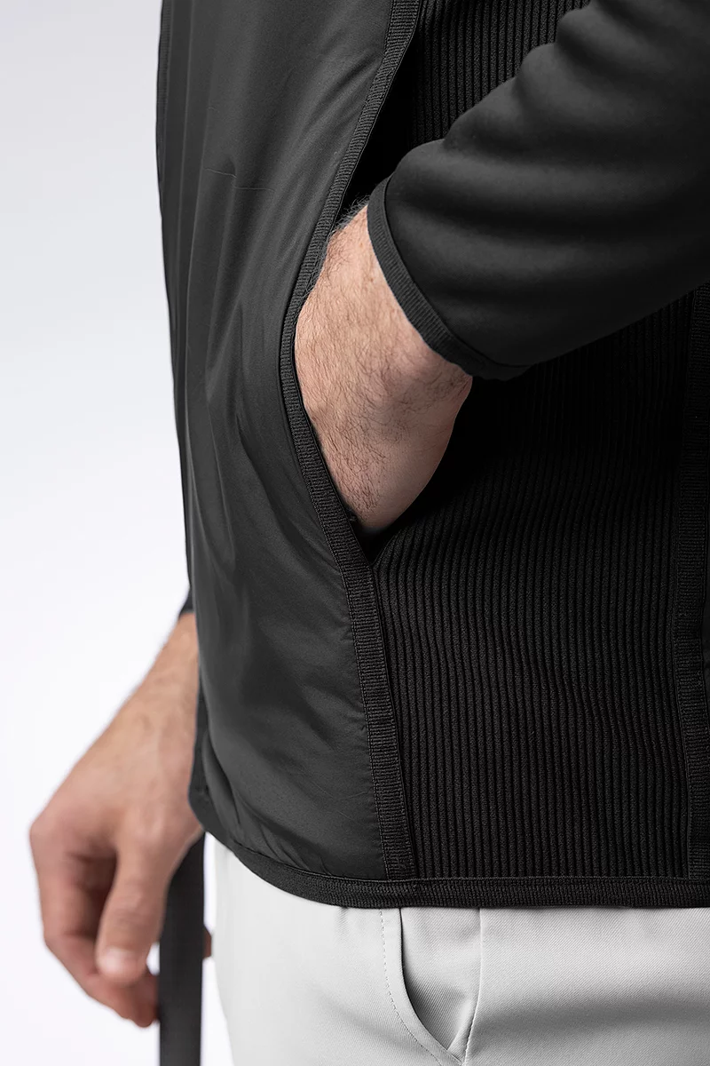 Mens Full Zip Rib Padded Hybrid Golf Jacket Sale