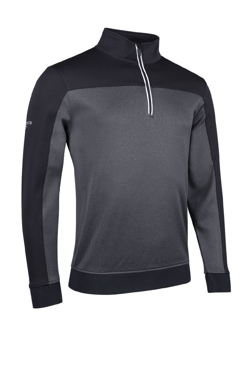 Mens Quarter Zip Colour Block Performance Midweight Golf Midlayer
