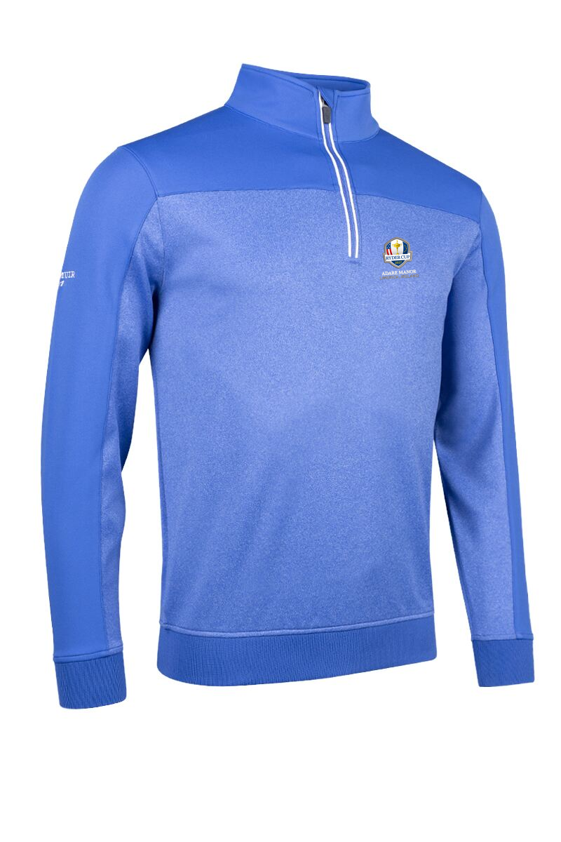Official Ryder Cup 2027 Mens Quarter Zip Colour Block Performance Midweight Golf Midlayer Official Ryder Cup 2027 Mens Quarter Zip Colour Block Performance Midweight Golf Midlayer