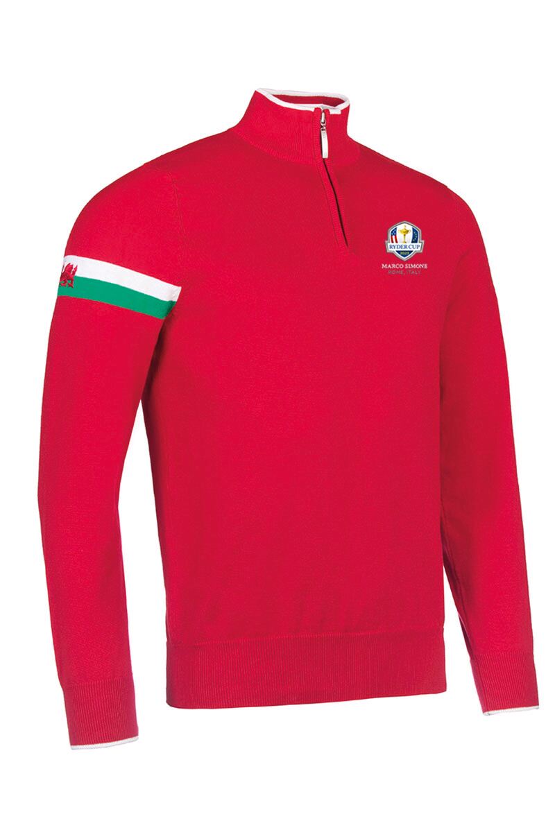 Official Ryder Cup 2023 Mens Welsh Flag Cotton Dragon Golf Jumper