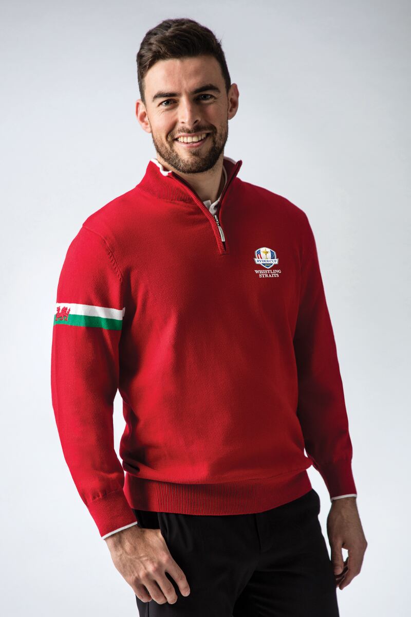 Official Ryder Cup 21 Mens Welsh Flag Cotton Dragon Golf Jumper Official Ryder Cup 21 Mens Welsh Flag Cotton Dragon Golf Jumper