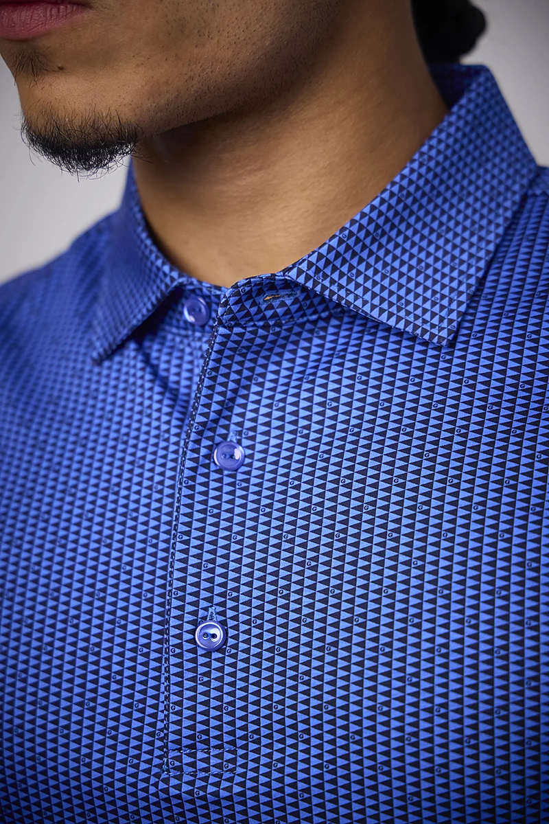 Mens Flag Print Mercerised Cotton Golf Shirt